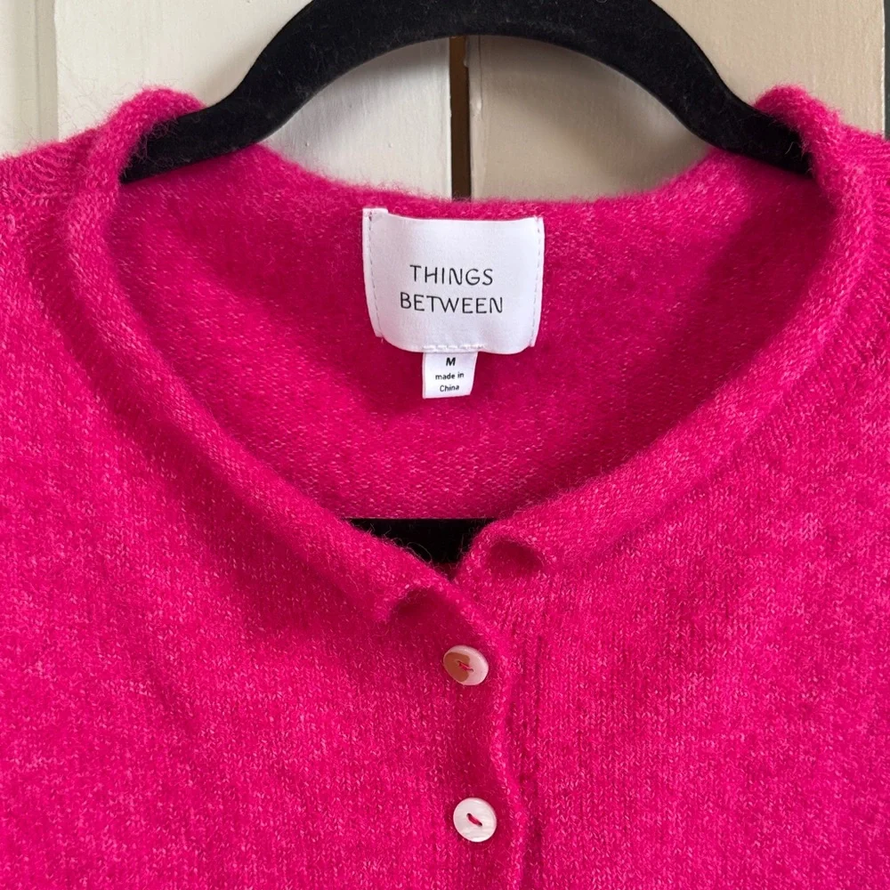 Vibrant Pink Button-Up Cardigan - Picture 5 of 5